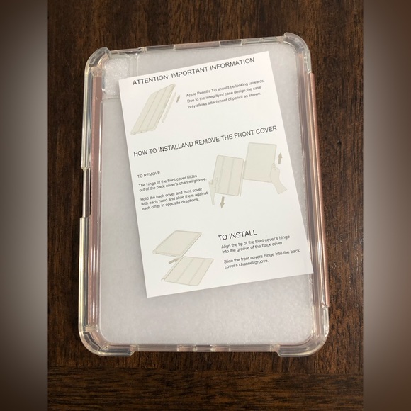 I pad Mini generation 6 Trifold Smart Stand cover and case Gold Rose.8”L X 6” W - Picture 5 of 6